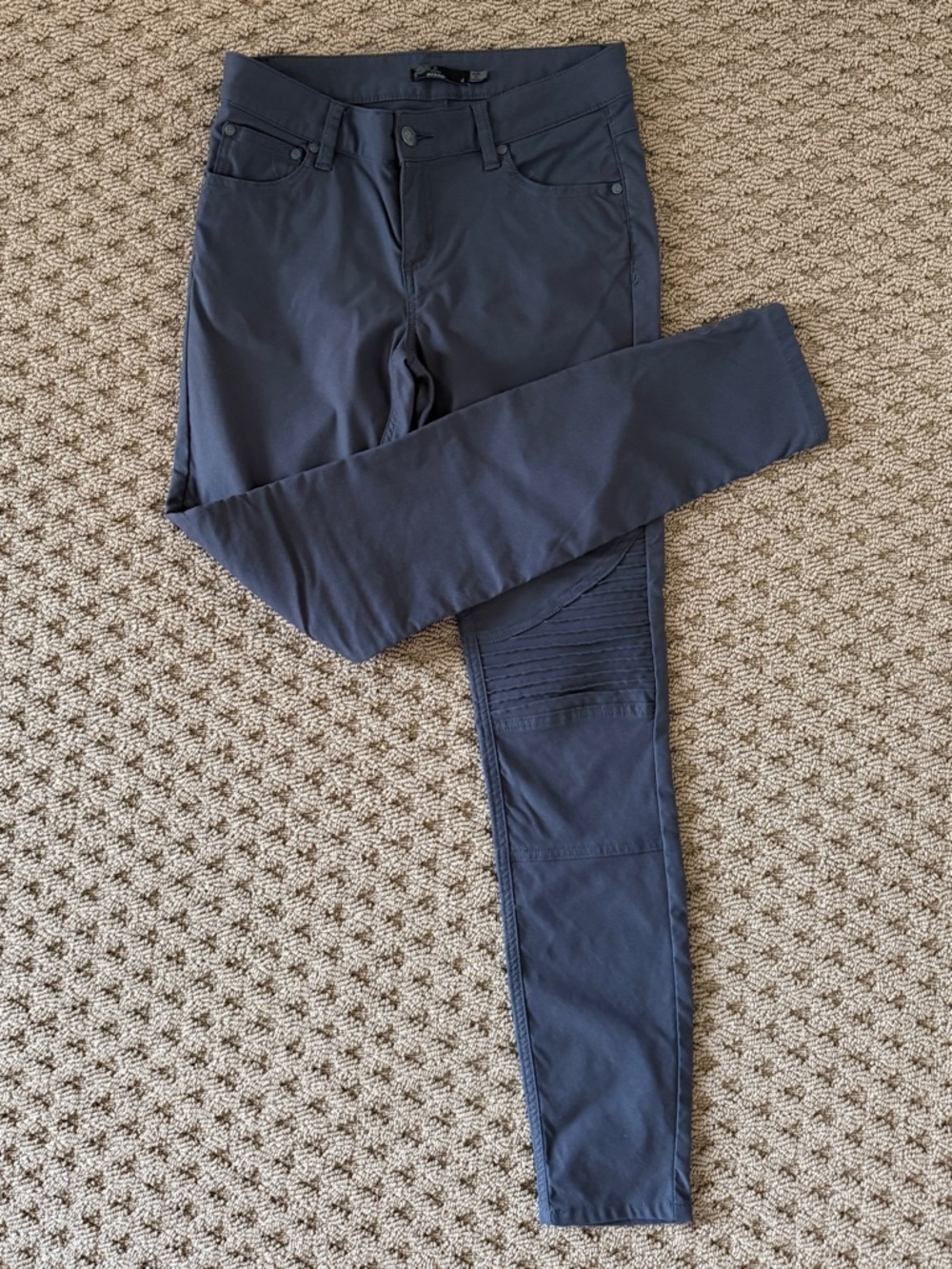 Prana Dark Gray Skinny Jeans with Paneled Knee Detail